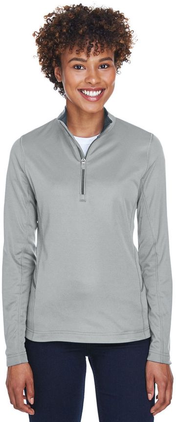UltraClub Ladies' Cool & Dry Sport Quarter-Zip Pullover