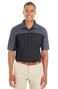 Core 365 Adult Men's Balance Colorblock Performance 100% Polyester Pique Short Sleeve Polo Shirt