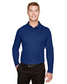 Devon & Jones CrownLux Performance Men's Plaited Long Sleeve Polo