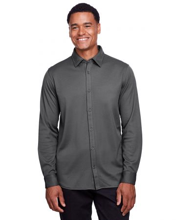 Devon & Jones Men's CrownLux Performance Plaited Button-Down Shirt