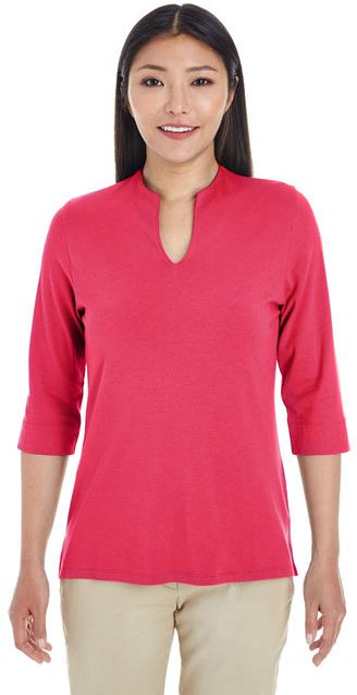 Devon & Jones Ladies' Perfect Fit Tailored Open Neckline T-shirt