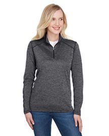 A4 Ladies' Tonal Space-Dye Quarter-Zip