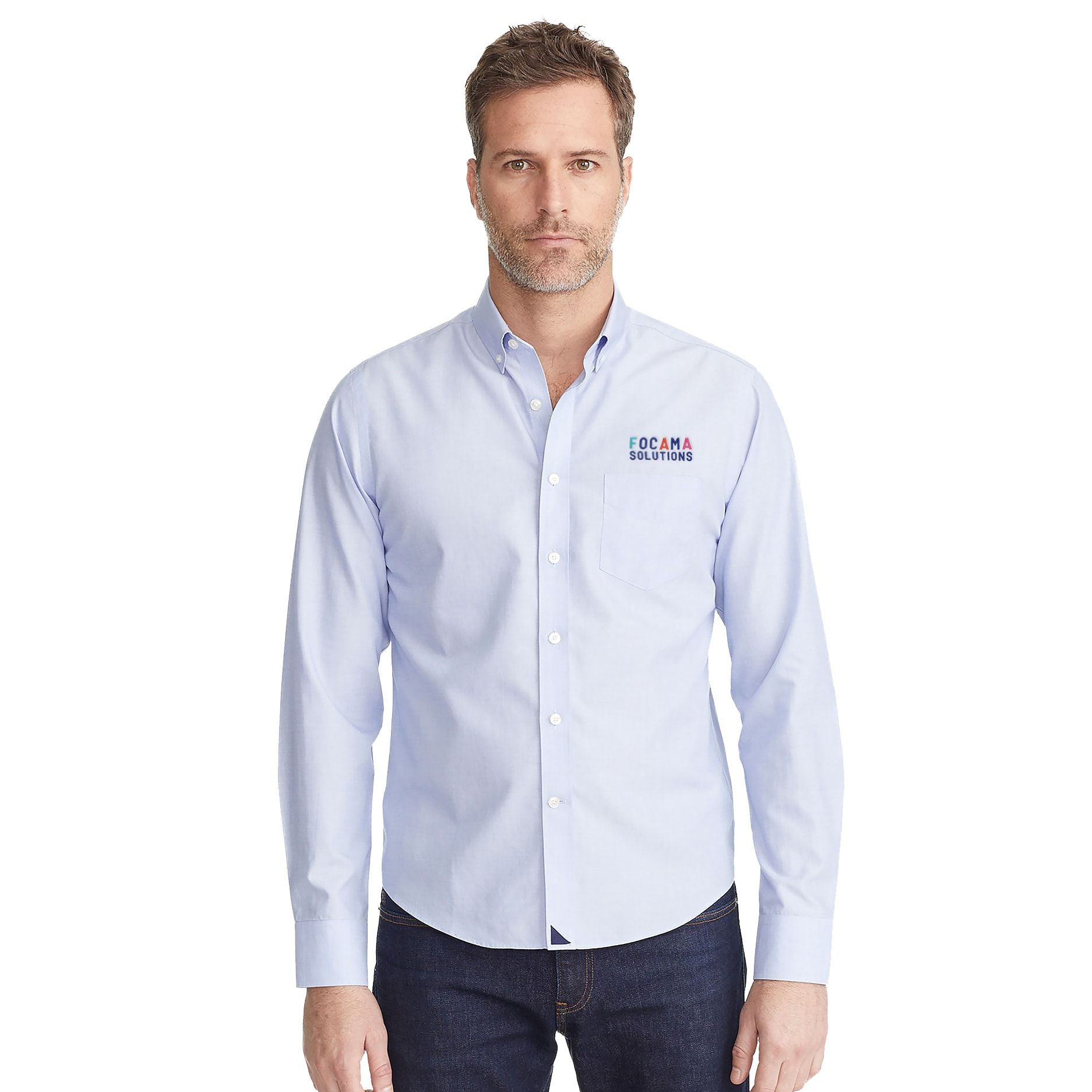 UNTUCKit Men's Hillside Select Regular Fit 100% Cotton Long Sleeve Button Up Dress Shirt With Pocket- Wrinkle Free