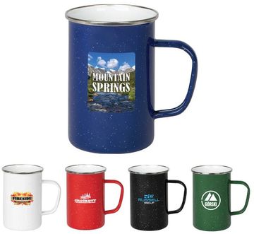 Harper 22 oz. Enamel Stainless Steel Camping Mug - 5 3/16" W x 5" H x 3 5/8" D