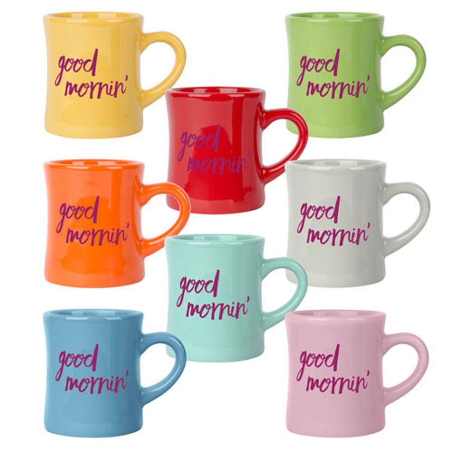 The Diner 10 oz Ceramic Mug In Vibrant Colors - 4.625" W x 3.875" H x 3.375" Diameter